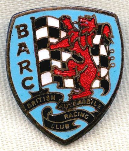 British Automobile Racing Club lapel pin