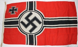 Great WWII Nazi German Battle Flag in Very Displayable 80 x 135 mm Size in Very Nice Conditi