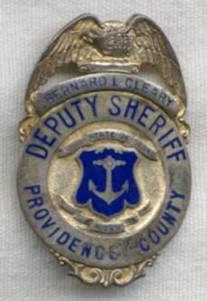 Old Sterling Deputy Sheriff of Providence County, Rhode Island Badge