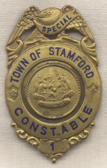 Beautiful Circa 1900 Stamford, Connecticut Constable Badge