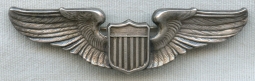 Beautifully Patinated 1930s US Air Corps Pilot Wing by Meyer in Sterling