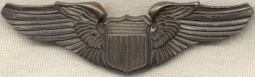 Beautiful Pattern 1930s US Air Corps Pilot Wing in Plated Brass by Dondero