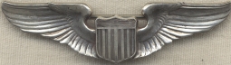 Beautiful and Scarce WWII USAAF Pilot Wing in Pinback Style by Josten