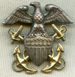 Rare Blackinton-Made WWII USN Officer Overseas Cap Badge