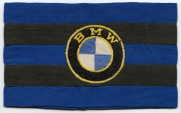 Extremely Rare WWII BMW (Bavarian Motor Werks) Factory Guard Bevo Weave Armband
