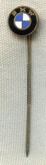Beautiful 1930's BMW Motorcycles Stick Pin in Gilt & Enameled Brass