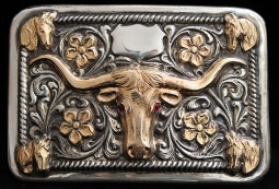 Rare 1980s-90s Bohlin Trophy Buckle. Classic Noah Beery Design in Box