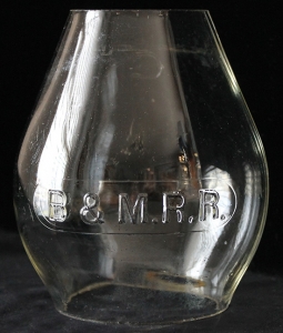 Ca. 1900 Boston & Maine Railroad Embossed Glass Globe