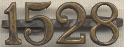 Early Boston Police Patrolman's Bobby Type Helmet Badge  Numbers in Brass #1528