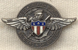 WWII Boston United Service Organizations (USO) Lapel Pin & Guide Book
