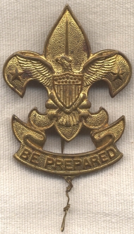 Beautiful 1st Year, 1st Class Boy Scout Hat Badge by Foley