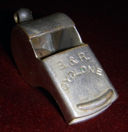Circa 1900 B&R Cyclone Police Whistle