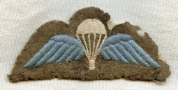 Scarce WWII British Army Parachute Qualified Jump Wing Removed from Tunic