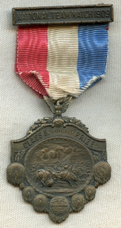 Beautiful National Team Match 1909 Medal for Class B 4th Prize of the Henry Hilton Rifle Shoot