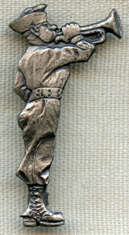 Great Early WWII US Army Bugler Sweetheart Pin by Robbins Co.