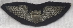 Stunning 1920s United States Air Service Pilot Wing in Bullion