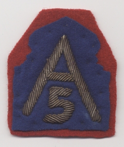 Bullion Italian-Made Shoulder Patch for the US 5th Army