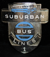 1950's Suburban Bus Lines Driver Hat Badge. Chicago Area.