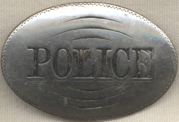 Circa 1890s Stock Oval Police Badge