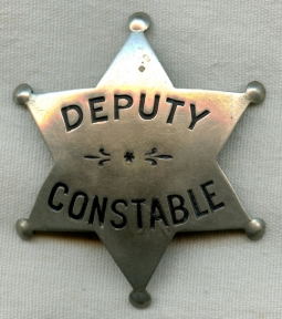 Great Old West 1880s - 1890s Deputy Constable 6-Point Star Badge