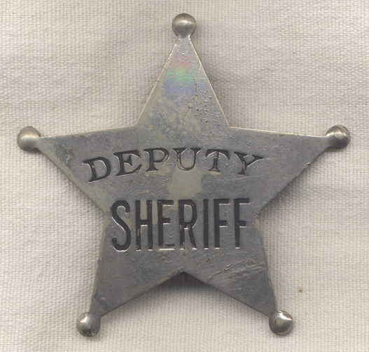 Circa 1900 "Stock" Deputy Sheriff 5 Point Star Badge