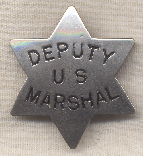 Nice Circa 1900 Deputy US Marshal 6-Point Star "Old West" Style Badge