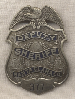 Circa 1930 Santa Clara County, California Deputy Sheriff Badge