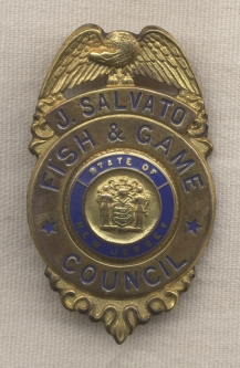 Ca. 1950 New Jersey Fish & Game Council Presentation Badge