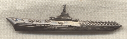 Circa 1950 USS Randolph Pin in 800 Silver, Possibly Italian Made