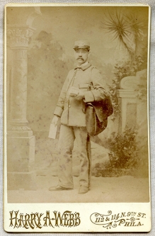 1880's-90's Occupational Cabinet Photograph of Philadelphia Mailman in Full Uniform