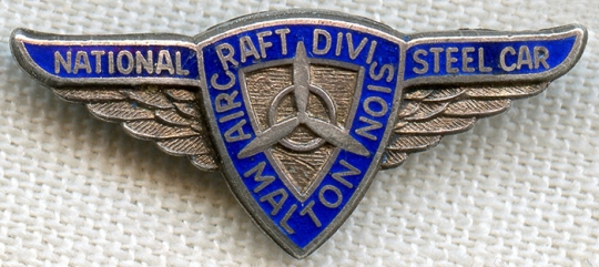 WWII Canadian War Worker Lapel Pin for National Steel Car Aircraft Division in Malton, Ontario