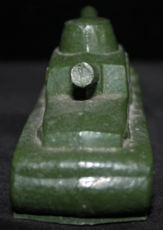 WWII Era US Army Tank Glass Candy Container Period Painted in Green
