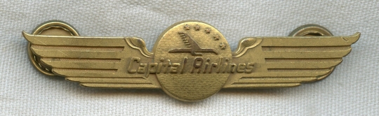 Circa 1950s Capital Airlines Pilot Shirt Wing
