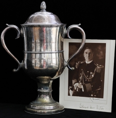 WWI Presentation Trophy to Capt. E.H. Watson from Officers of USS Madawaska ID-3011 w/ Signed Photo