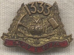 Rare 1930s from 1333rd Co. of the CCC from Camp S-63 in Pennsylvania