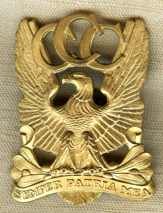 Rare ca 1940 CCC Civilian Conservation Corps Officer's Hat Badge 