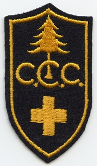 Scarce 1930's Civilian Conservation Corps Hospital Rate Patch. Gold on Black.