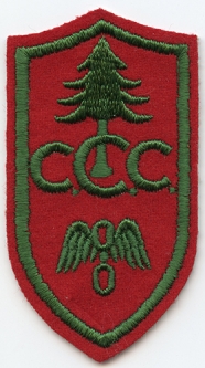 Scarce 1930's Civilian Conservation Corps Radio Rate Patch. Green on Red
