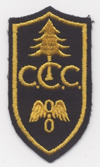 1930s Civilian Conservation Corps Radio Rate Patch, Yellow on Black.