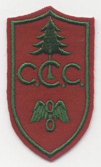 1930s Civilian Conservation Corps Radio Rate Patch, Green on Red.