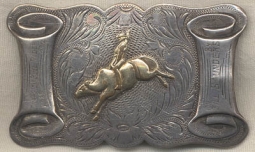 Ca. 1930 Globe, Arizona Champion Bull Rider Buckle by Keyston Bros.