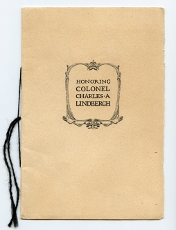 Wonderful 1927 Lindbergh Reception/Banquet Menu from the Hotel Adolphus in Dallas, Texas