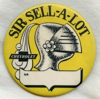 Great Large Early 60's Chevrolet Salesman Badge from the Camelot Sales Campaign
