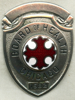 Nice 1930's - 40's Chicago Health Inspector Badge in Great Condition