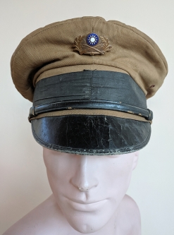 Rare Early 1930's Chinese Army Military Academy Cadet Visor Cap