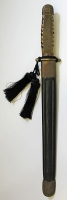 1930's Chinese Army Officer Dagger with Knot and Unique Leather Scabbard