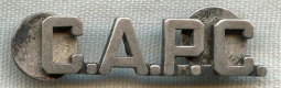 Sterling WWII Civil Air Patrol (CAP) Cadet Collar Insignia with Original Sterling Clutchbacks