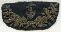Rare Civil War US Navy Officer Hat Badge in Bullion on Wool