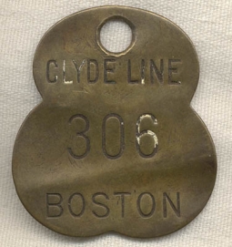 Brass Clyde Ship Line Tag from Boston
