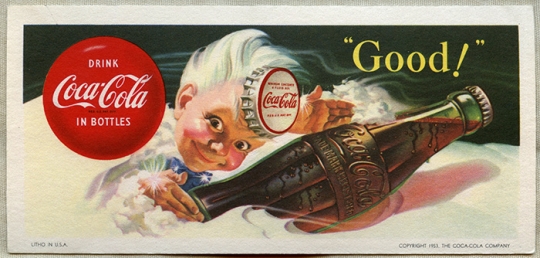 Coke Coca Cola Sprite Vintage Ink Blotter Lot of 2 1953 mint unused fresh  8 